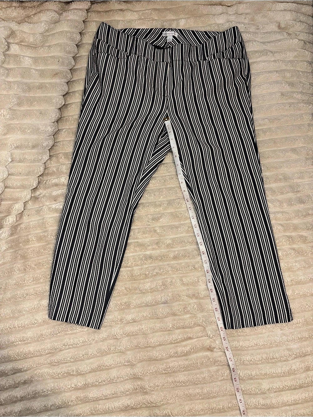 New York & Company Striped Straight Leg Pants in Blue & White Size 12